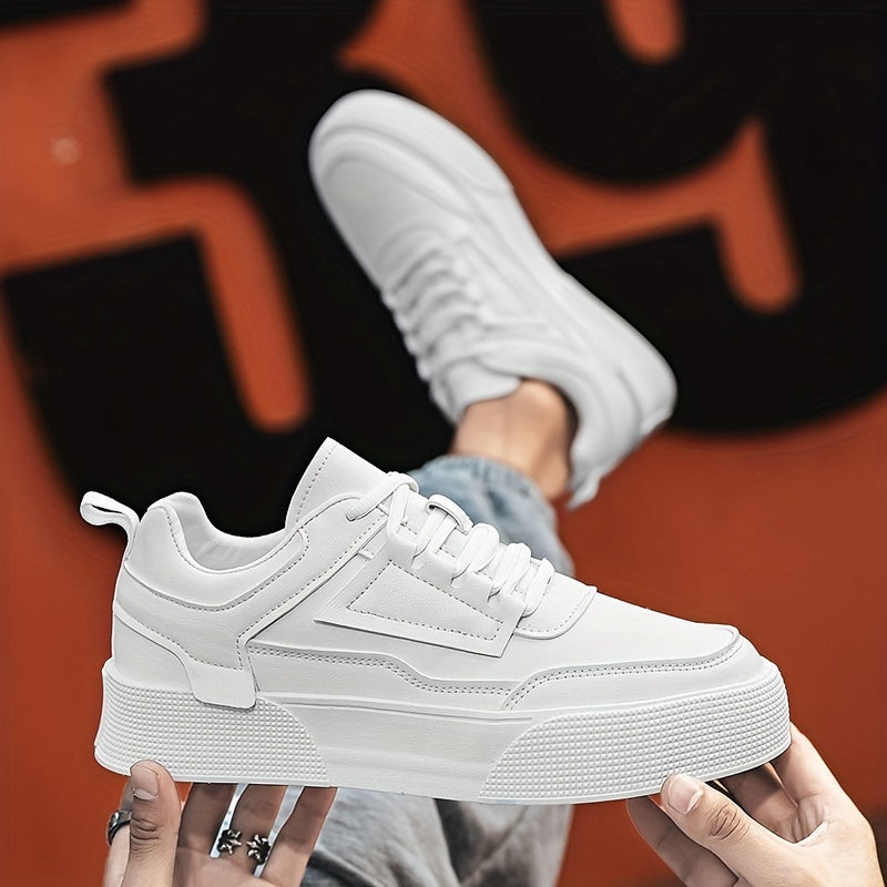 Herren Stilvolle Weiße Laufschuhe mit Hoher Sohle | Ideal für das tägliche Tragen