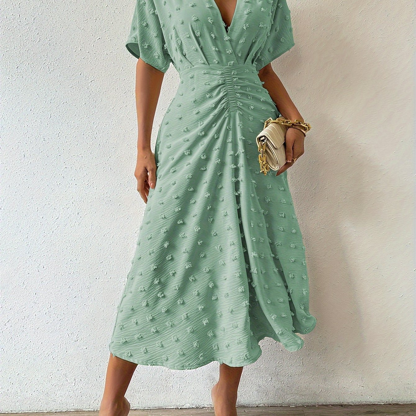 Mazi | Stilvolles Plisseekleid mit Rüschen