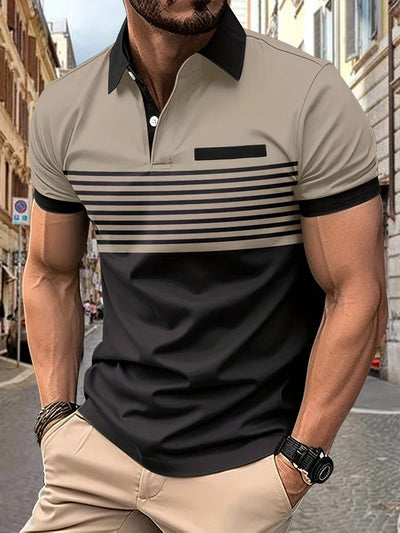 Louis｜streifen-sommer-polo für männer