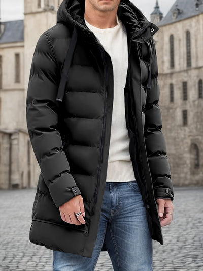 Warme Winterjacke mit Kapuze und langem Design für Herren | Ideal für den Winter