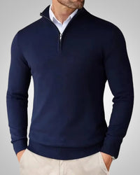 Kenneth | Herren Slim Fit Quarter-Zip Pullover in Blau