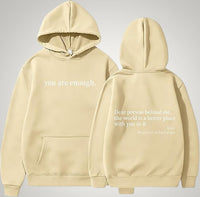 Silke | Damen Grafischer Oversized Hoodie in Beige