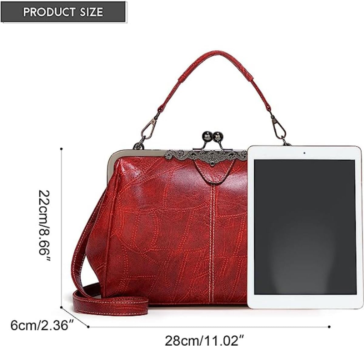 Fudus - Zeitlose Kiss-Lock Schultertasche