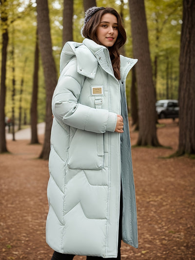 Casual Kapuzen Wintermantel mit Reissverschluss und Knopf für Damen | Ideal für den Winter