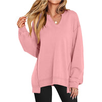 Kathrin | Damen V-Ausschnitt Tunika mit langen Ärmeln in Rosa