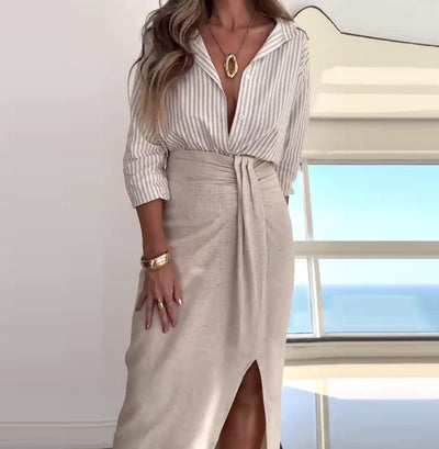 Fudus | Elegantes Sommer Chic Satz (oberteil + Rock)