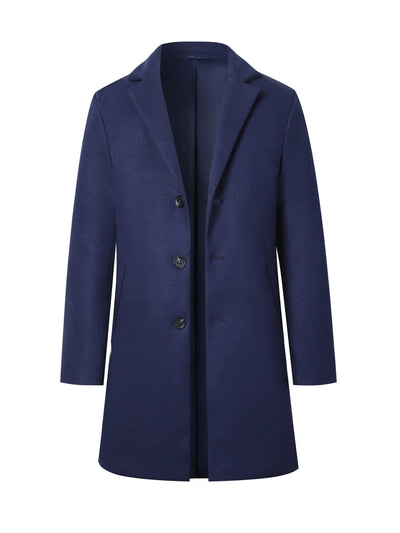 Casual langer Wintermantel mit einreihigem Design für Herren | Ideal für den Winter