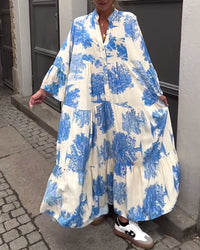 Ophelia - Langes Fließendes Kleid in Blau (Fast ausverkauft)
