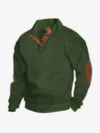 Moritz | Herren Casual Zopfmuster Regular Fit Pullover in Grün