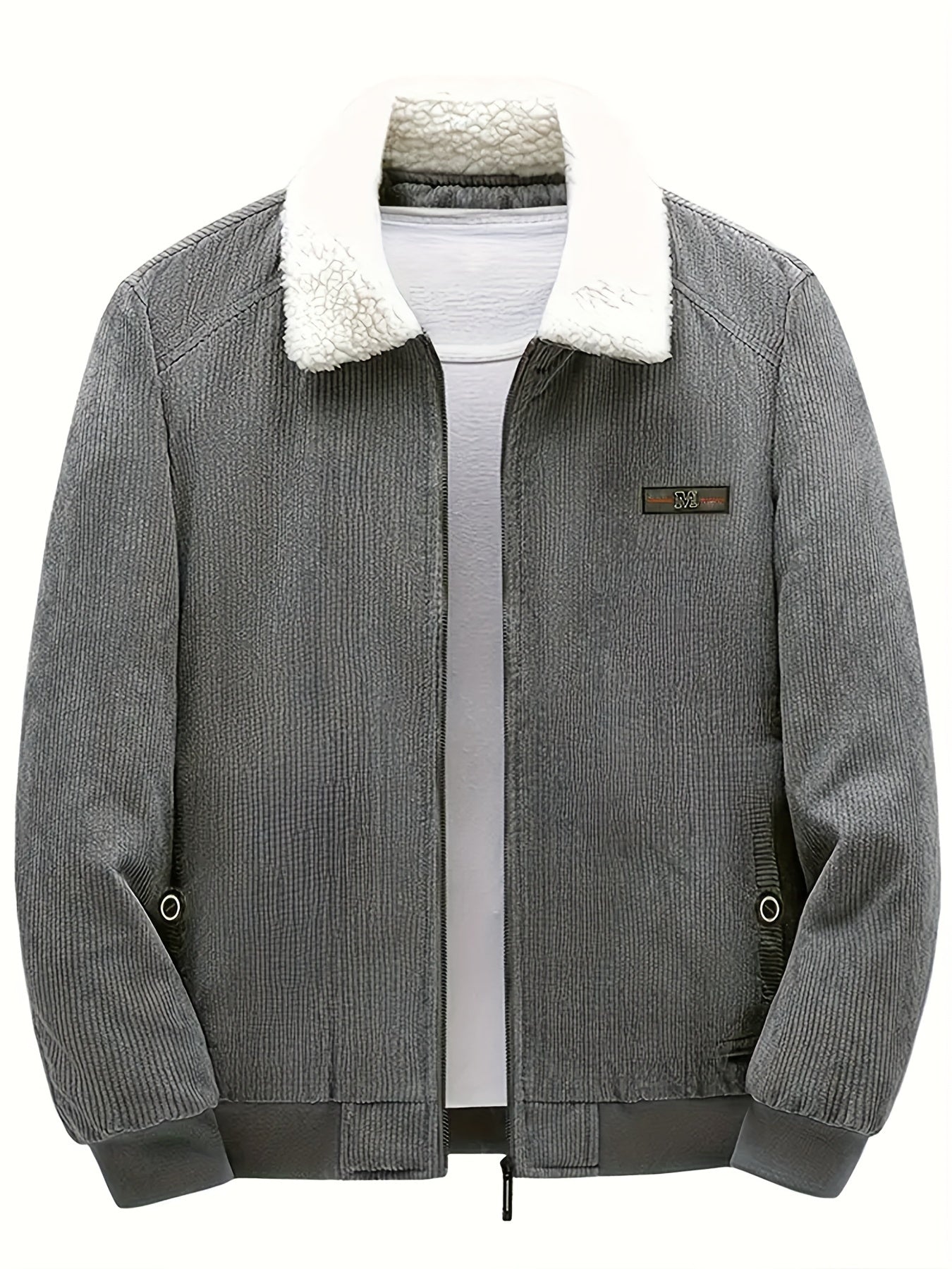 Retro Lange Ärmel Warme Jacke mit Etikettenpatch für Herren | Ideal für den Winter