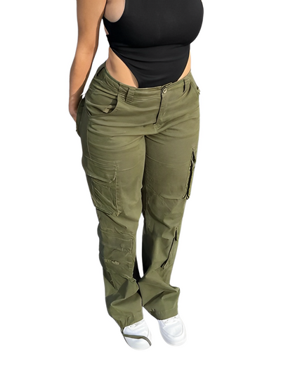 Birte® | Baggy-Cargohose mit hoher Taille