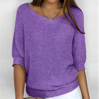 Leonie - Moderner Pullover mit Rundhalsausschnitt in Lila