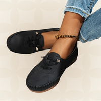 Aafke - Damen Slipper für Empfindliche Füße mit Umfassender Unterstützung in Schwarz