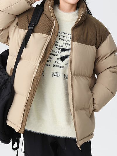 Stilvolle trendige Farbblock-Puffer-Winterjacke für Herren | Ideal für den Winter