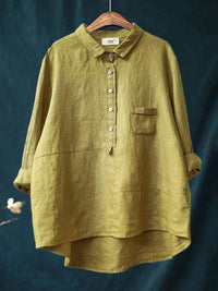 Vega | Oversized Leinen-Bluse in Gelb