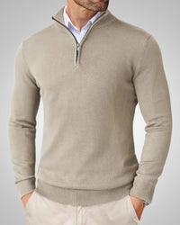 Kenneth | Herren Slim Fit Quarter-Zip Pullover in Beige