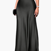Damen Elegante Lange Rock – Festliche und Abendnutzung in Schwarz