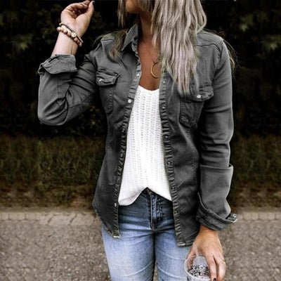 Denimjacke mit Brusttaschen für Damen