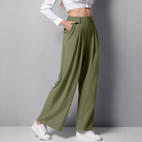 Montana - Bequeme Hose mit weitem Bein in Grün