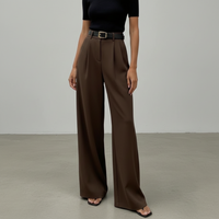 Marlene - Stylische Hose mit weitem Schnitt in Dunkelbraun