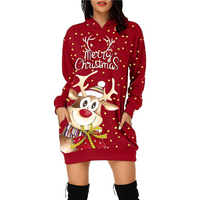 Georgia - Elegantes Weihnachtskapuzenkleid für Damen in Rot