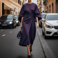 Lauriane - Stilvolles Damenkleid mit Laternenärmeln in Violett