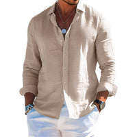Félicien - Angenehmes langärmeliges Poloshirt in Beige