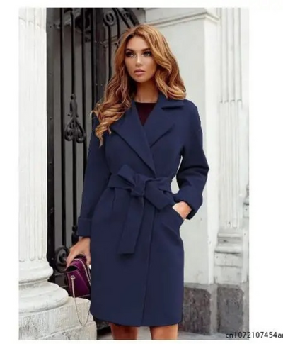 Stylischer Trenchcoat mit Gürtel und Reverskragen für Damen | Ideal für den Winter