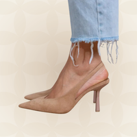Bella - Damen Elegante Absatzschuhe mit Komfortfutter in Beige