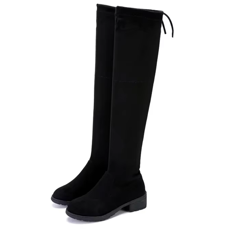 Fudus Overknee Stiefel - Blockabsätze, Schnürung, Robustes Design