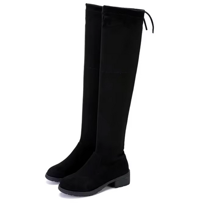 Fudus Overknee Stiefel - Blockabsätze, Schnürung, Robustes Design