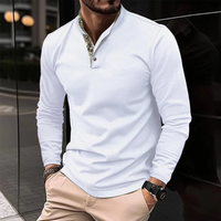 OLIVER – Langarm-Polo mit stylischem Kragen in Weiß