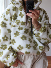 Daisy | Fleece Varm Bloom in Grünlich-weiß