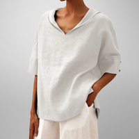Alissa - Lässige, Locker Sitzende Bluse in Weiß