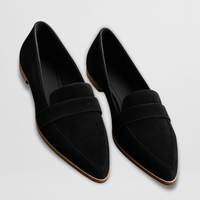 Magdalena | Damen Wildleder Loafer Spitz Frühling Elegant Komfort in Schwarz