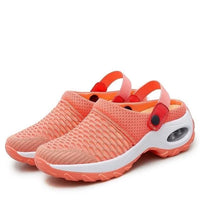 Henrike - Damen Slip-On Sneaker mit Mesh und Riemen in Orange