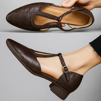 Katharina - Damen Elegante Lederschuhe mit Komfort-Einlage in Braun