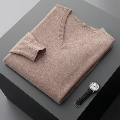 Fudus | Kaschmir Pullover Herren, V-ausschnitt, Weiches Kaschmir Strickmaterial