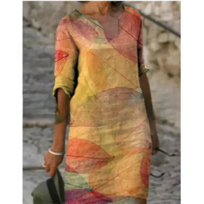 Frühlingszauber | Mini Kleid mit Blumendesign und V-Ausschnitt für Damen