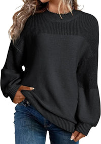 Neva - Damen-Strickpullover – Weicher Oversize-Pullover im Minimalistischen Stil in Schwarz
