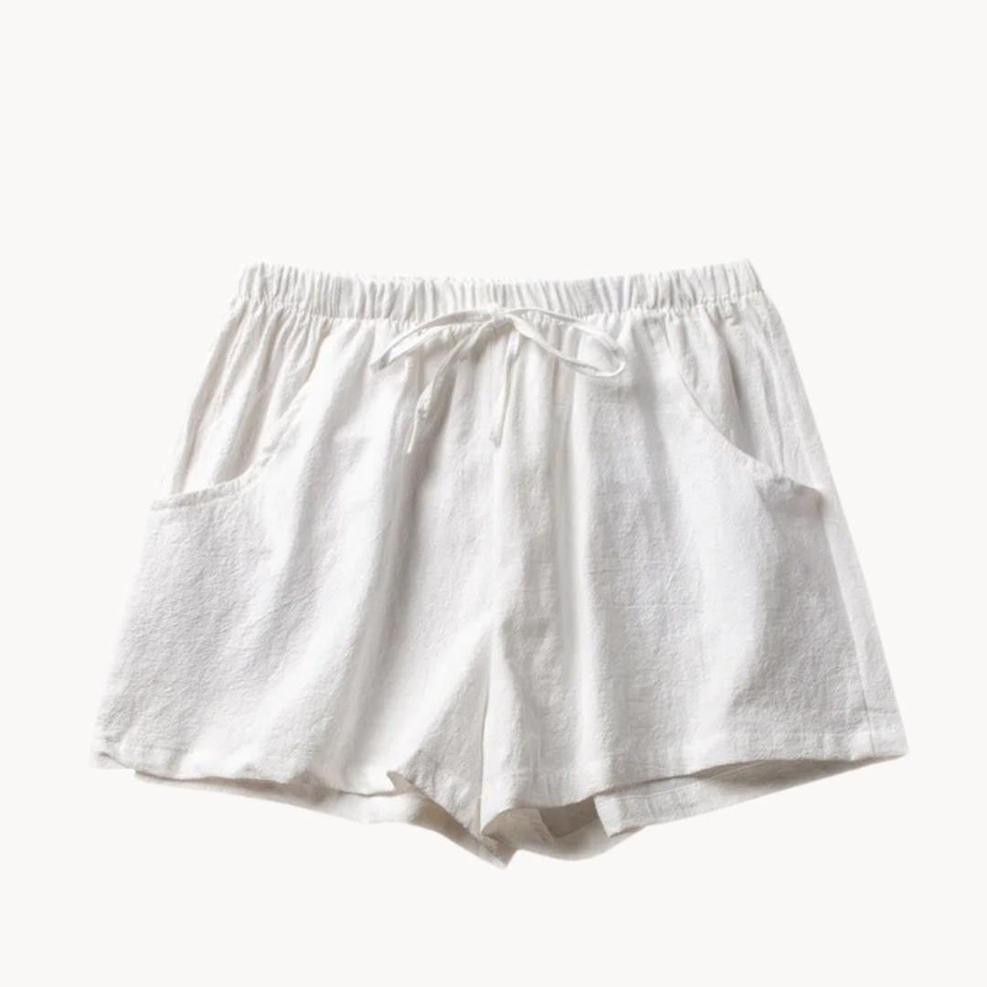 Elore | Schräge Taschen Leinen Shorts