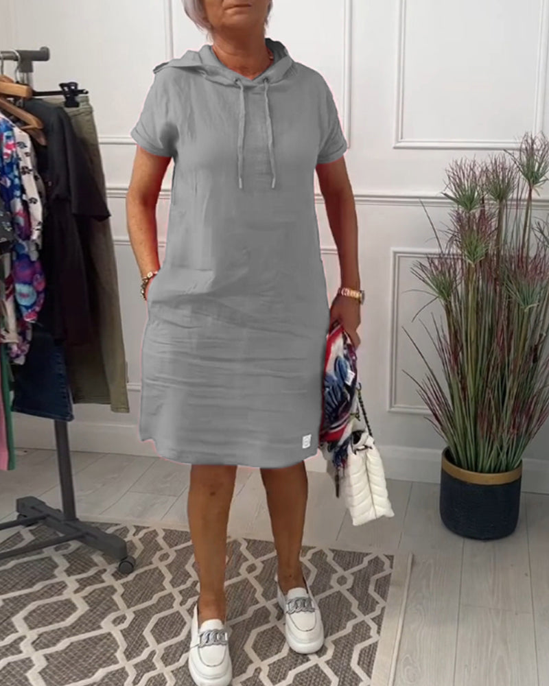 Fudus | Freizeitkleid Mit Kurzen Ärmeln Und Kapuze