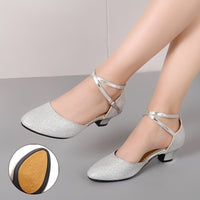 Carrie - Glänzende Damensandalen in Silber