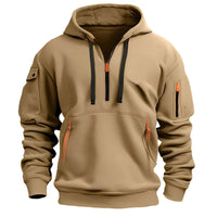 Burton - Moderner Hoodie mit halbem Reißverschluss in Khaki