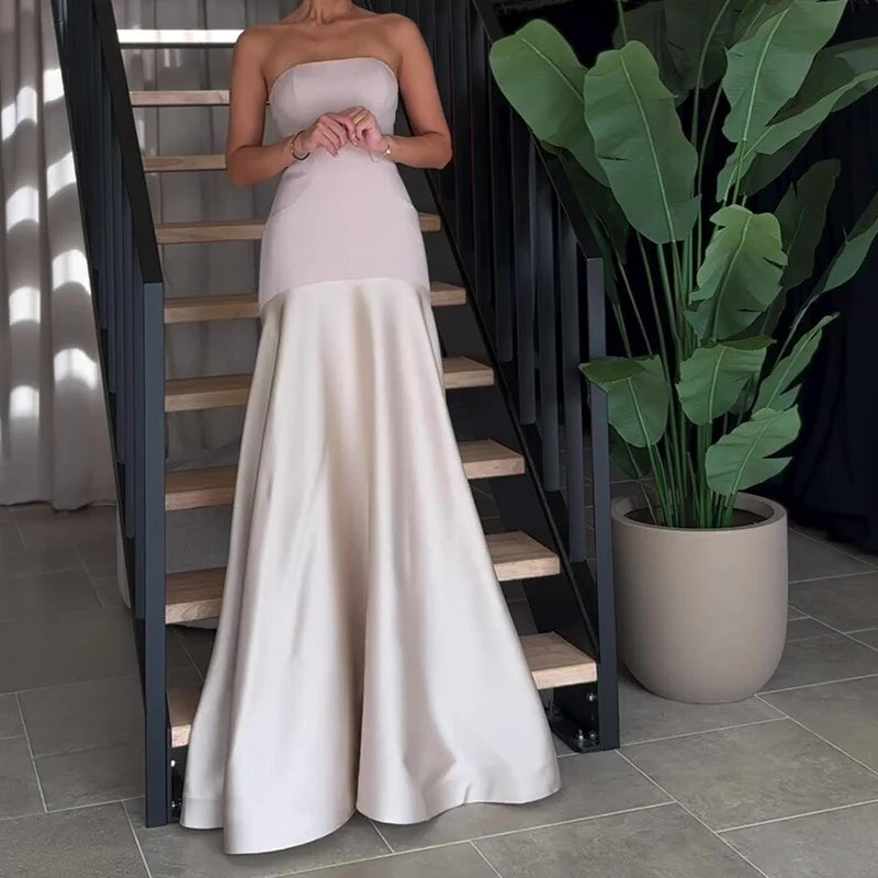 Fudus | Elegance Patchwork Strapless Maxikleid