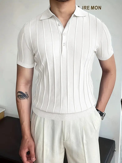 Gerben | Vertikal gestreiftes schickes Poloshirt für Herren