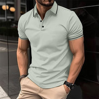 Lewis – Kurzarm-Polo mit klassischem Kragen für Herren in Hellgrau