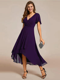 Bella | Damen Trendy Midikleid Modern Casual Elegant Aktuell in Lila