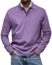 Felix | Luxus Langarm-Poloshirt in Violett