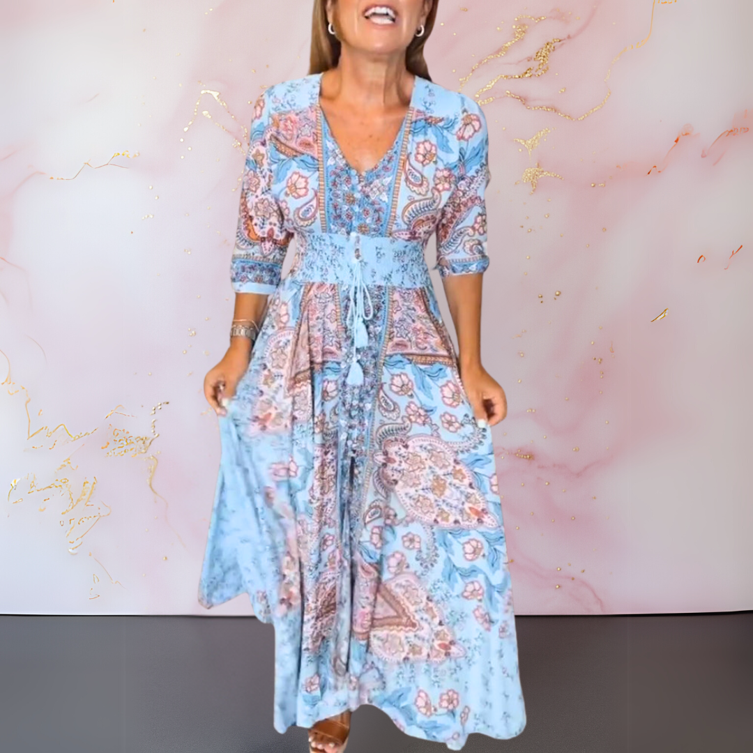 Anke™| Elegantes Sommerkleid mit V-Ausschnitt